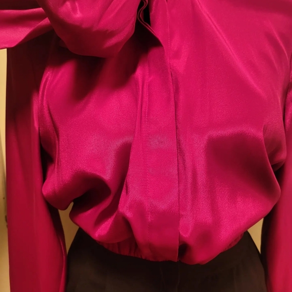 Leslie Fay bow tie top and black skirt dress sz 10 - Picture 5 of 8